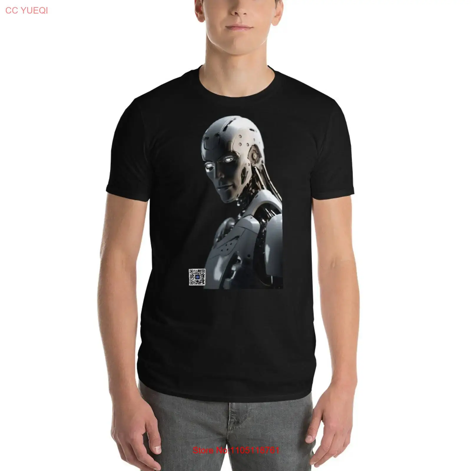 3D Printing Qr Code - Robot T Shirt smartphone caméra scannable