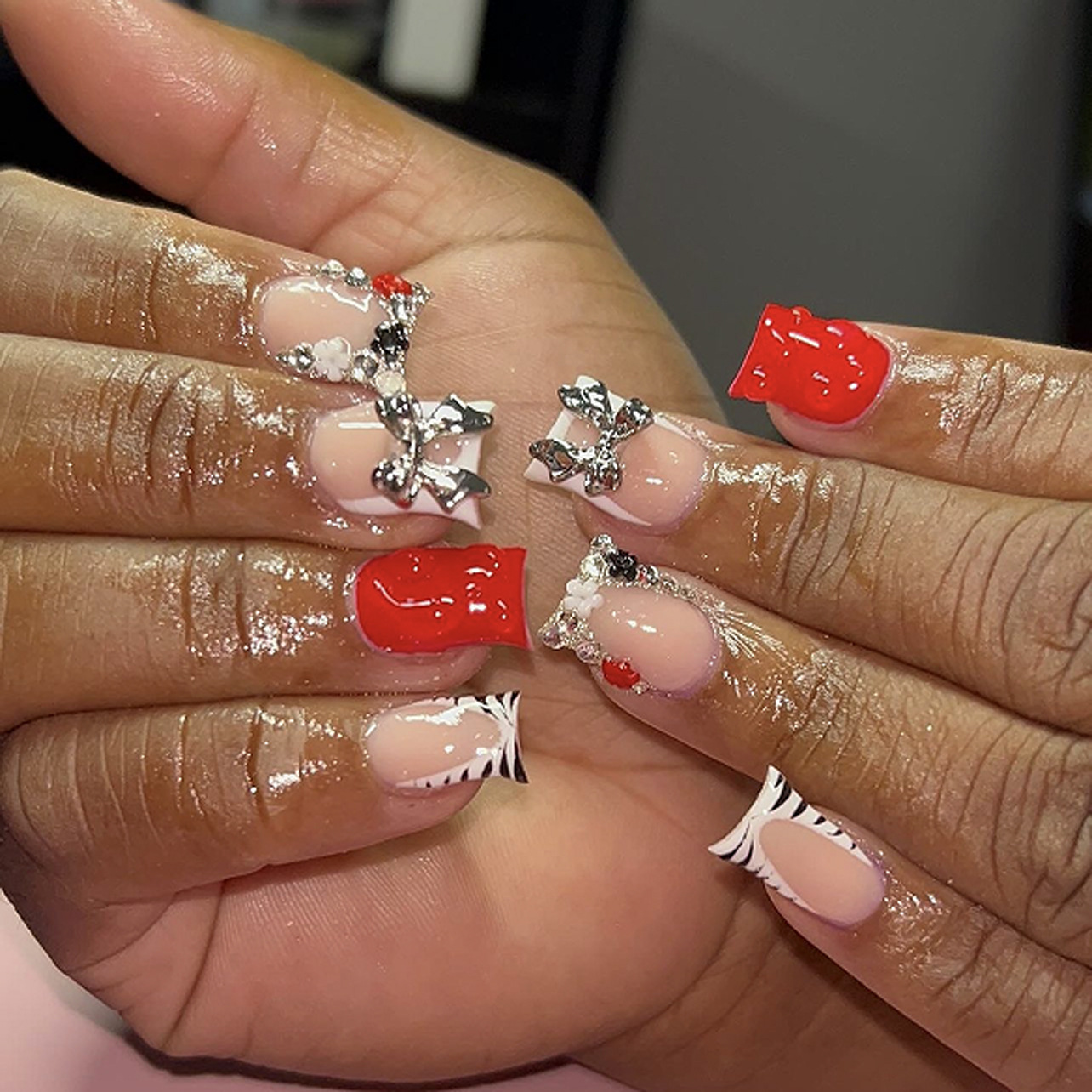3D Printing Ptc - Faux ongles à imprimé zèbre, style