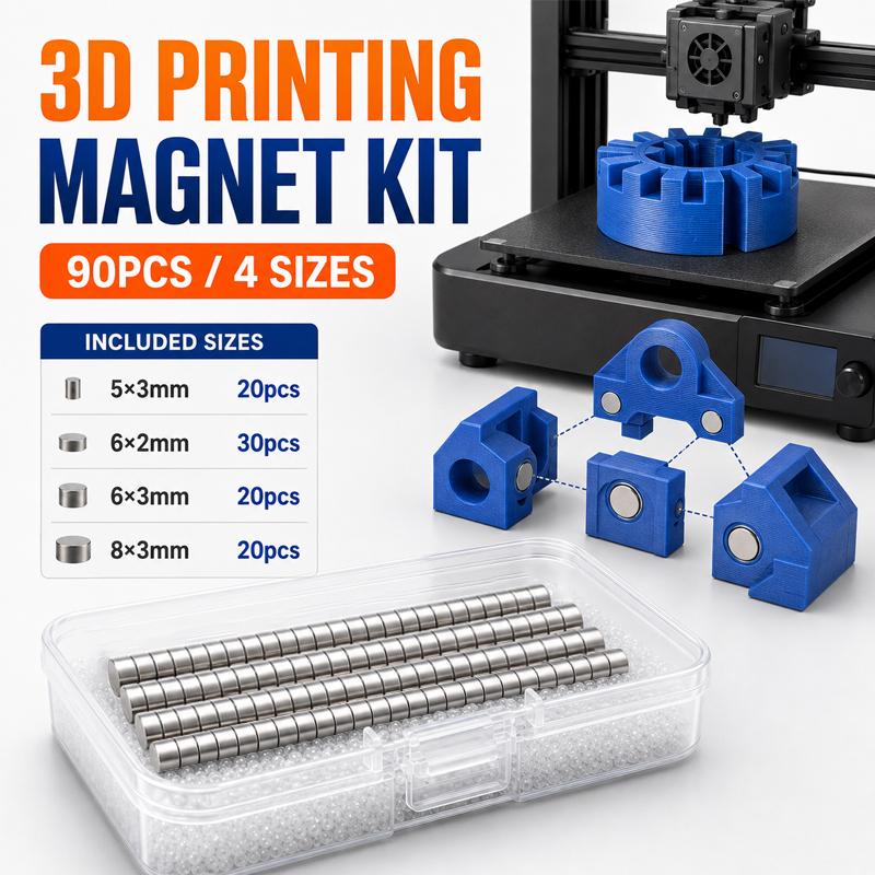3D Printing Housing - Kit d'aimants d'impression 3D, 90 pièces,