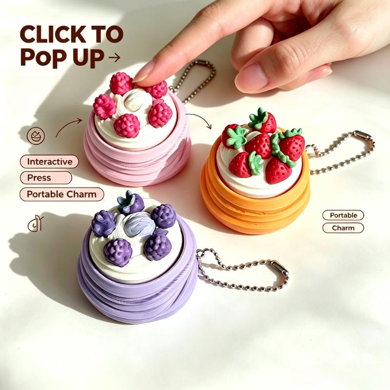 3D Printing Ptc - Porte-clés Fidget Clicker Portable, Jouet Anti-Stress