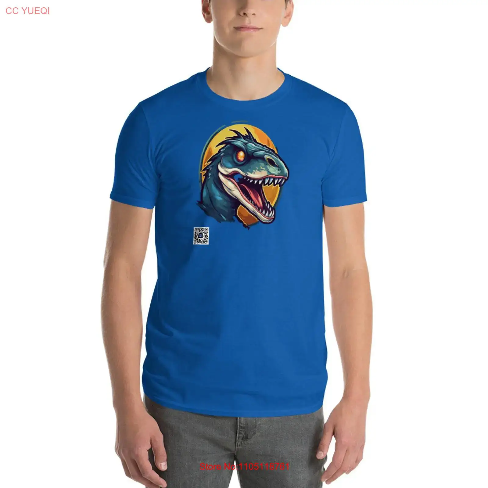 3D Printing Qr Code - T-shirt dinosaure pour smartphone, appareil photo
