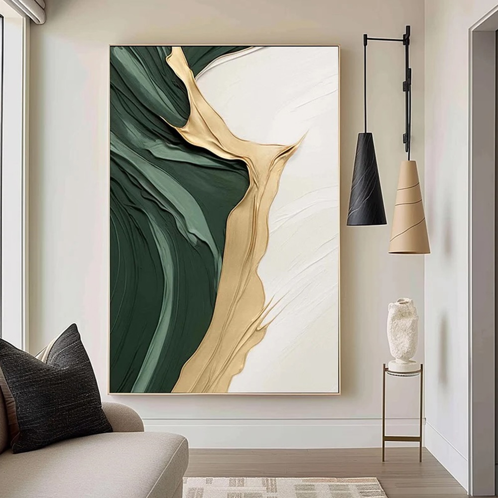 3D Printing Gold - Peinture sur toile abstraite minimaliste or