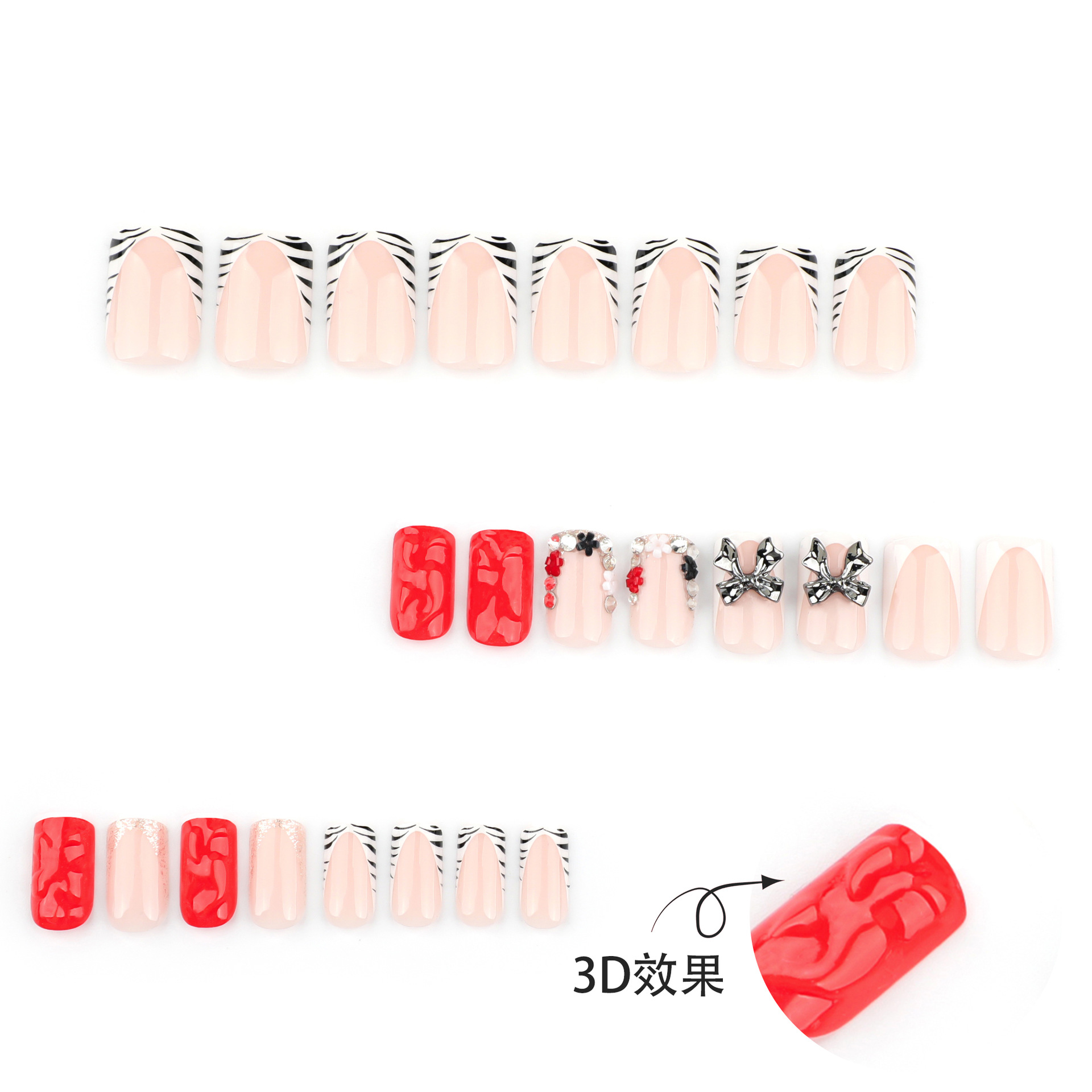 Faux ongles à imprimé zèbre, s - 3D Printing Ptc avis et prix