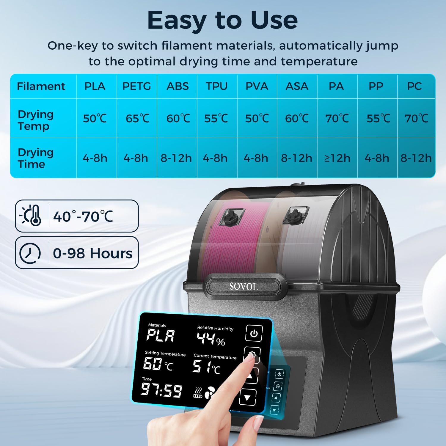 Sovol – sèche-filament SH02, b - 3D Printing Ptc avis et prix